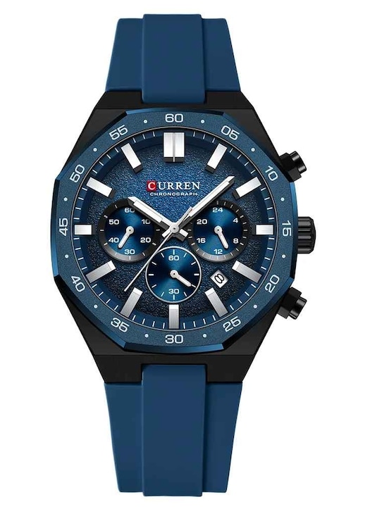 Férfi óra Curren 8489 kronográf, dátum kijelzés, kék, 43mm