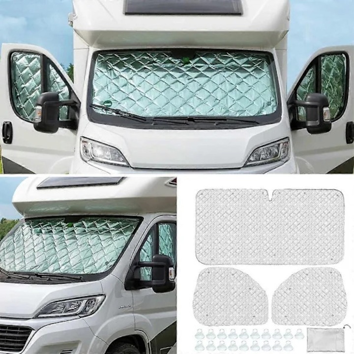 Autó hőszigetelő függöny szett Fiat Ducato Citroen Relay Peugeot Boxer modellekhez, többrétegű szigetelés, ezüst, univerzális