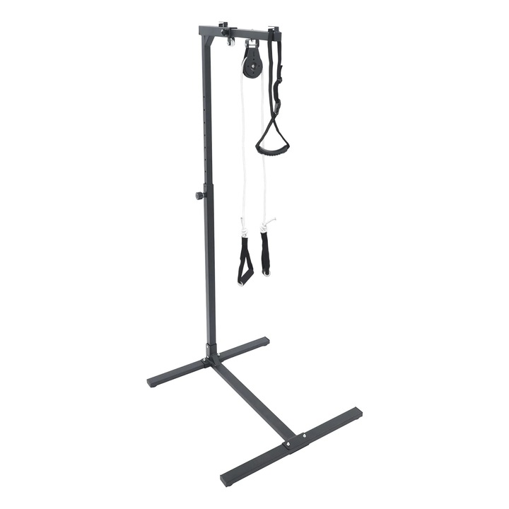 Bara de sprijin pentru pat si ridicare, Cadru de podea, Inaltime reglabila 130–175 cm (9 trepte), Sarcina maxima 100 kg, Otel, Grosime teava 1, 5/3, 5 mm