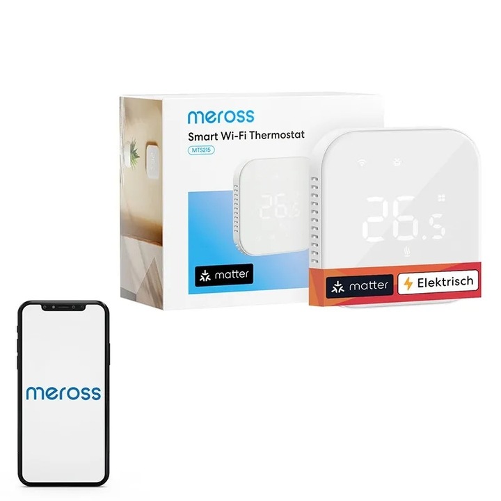 Termostat inteligent WiFi Meross MTS215MA(EU) (Matter)