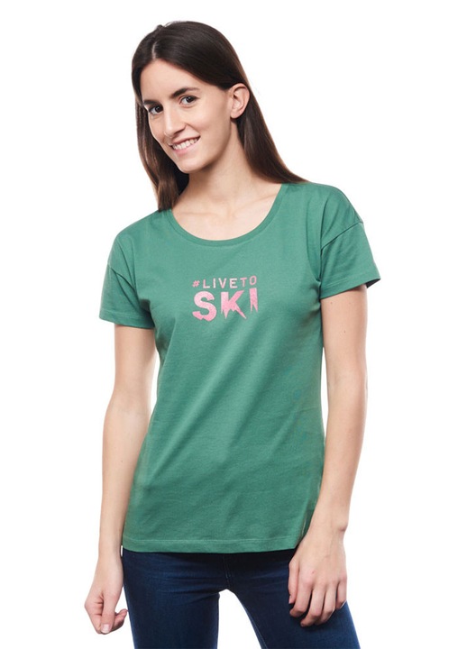 Tricou Fischer Live to Ski Mossgreen Femei, Verde