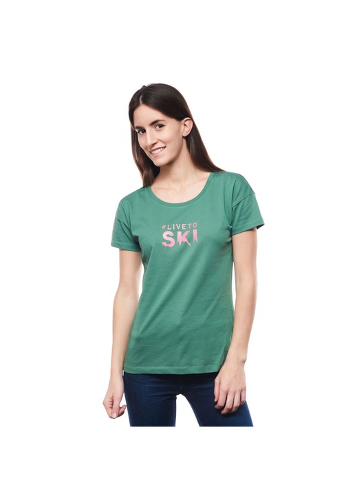 Tricou Fischer Live to Ski Mossgreen Femei 34 EU