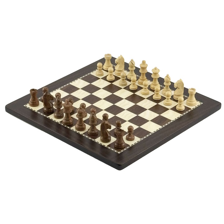 Set sah Italfama, piese lemn acacia, tabla nuc italian 30x30cm