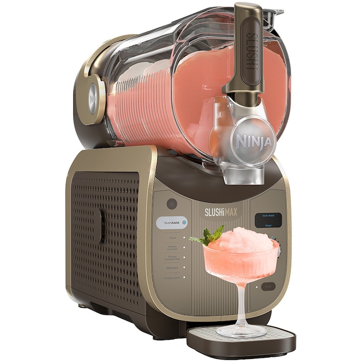 Aparat granita pentru desert Ninja Slushi MAX FS605, 4.4L, 6 programe presetate, granita in 15 min, 12 portii, mocha