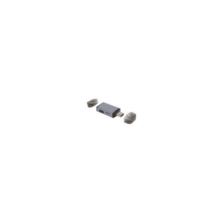 Cititor carduri OTG 6 in 1, multicolor, aluminiu, USB-C x Micro x USB x SD x TF