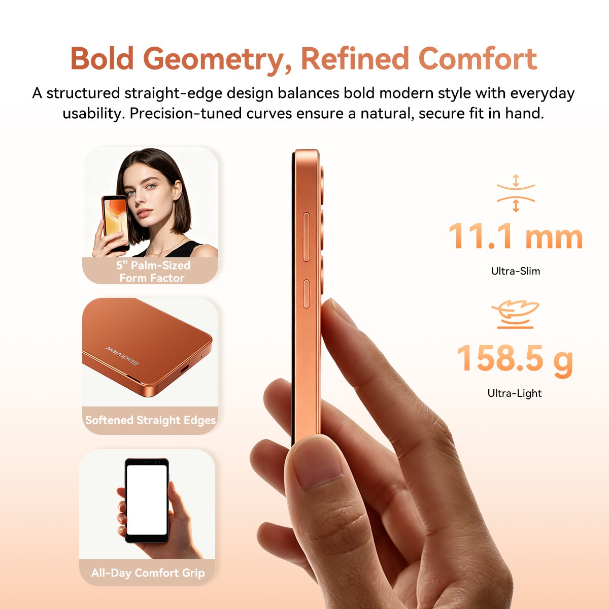 Telefon mobil Blackview Wave 2C, Android 16,12GB+32GB(1TB TF),5"Telefon Palm, Octa Core Unisoc,60Hz,2MP+5MP,3000mAh,2 SIMs, Lupa pentru ecranul telefonului mobil + ajutor pentru citirea textului, GPS/Deblocare faciala, negru