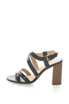 Geox, Sandale de piele cu toc masiv Audalies, Bleumarin inchis Geox, Sandale de piele cu toc masiv Audalies, Bleumarin inchis