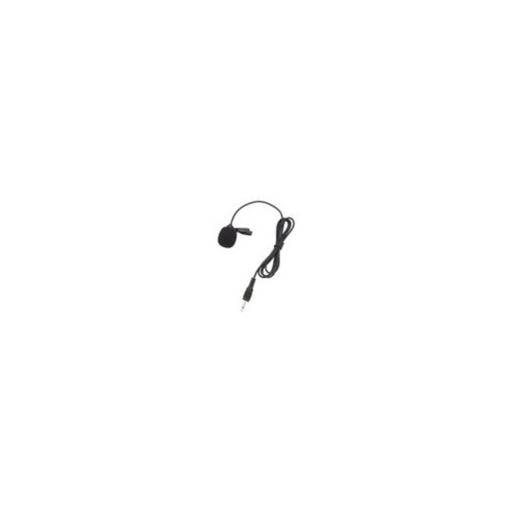 Lavalier csíptetős mikrofon, hordozható, alacsony zajszintű, fekete, 3.5mm