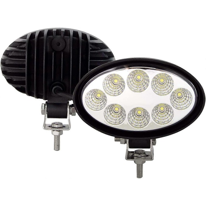 Set 2 Proiectoare LED Oval 14x5.5cm 24W Alb Rece IP67