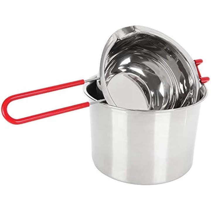 Set 2 vase topit inox 600ml pentru unt ciocolata branza multicolor