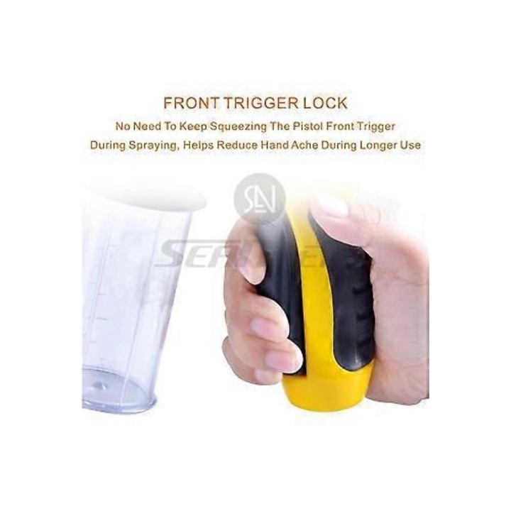 Pistol de stropit cu 8 moduri, spuma si apa, galben, reglabil