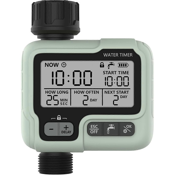 Програматор за градински маркуч, дигитален, водоустойчив, LCD екран, 3/4 инча