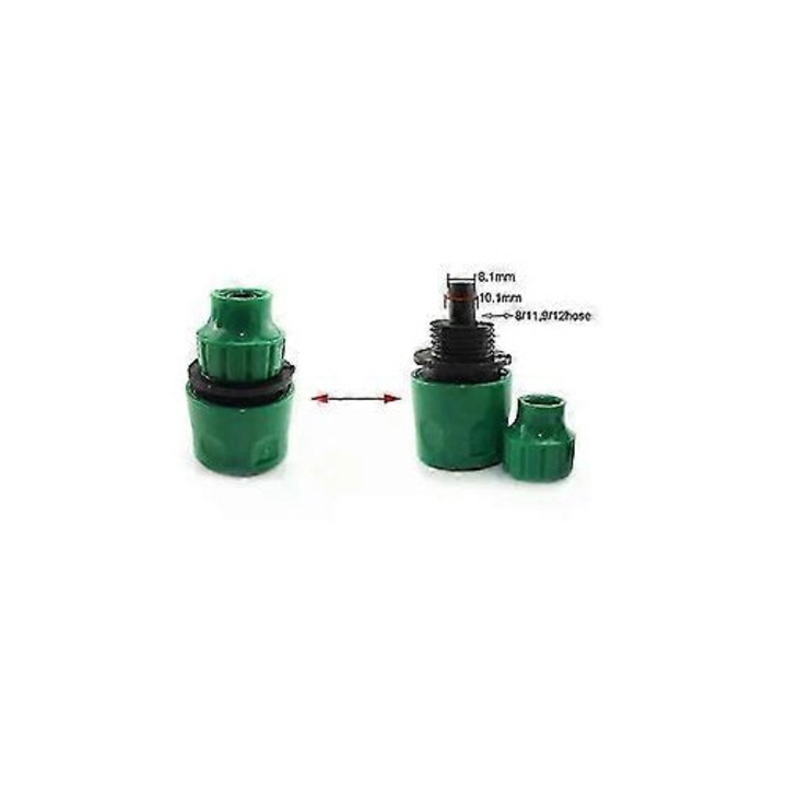 Gyorscsatlakozó műanyag 4/7mm és 8/11mm tömlőhöz, öntözés
