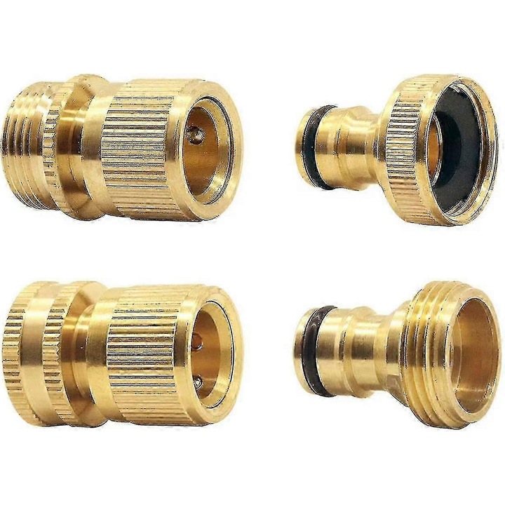 Set conector rapid furtun gradina 3/4 inch, alama, rezistent, 4 piese