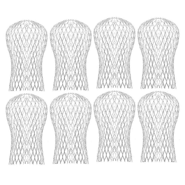 Set 8 protectii scurgere aluminiu, ajustabil, argintiu, 15x8-10cm
