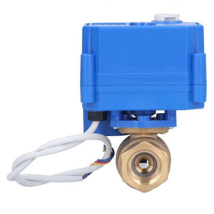 Robinet electric cu bila motorizat DN15 12V brass 35cm cablu