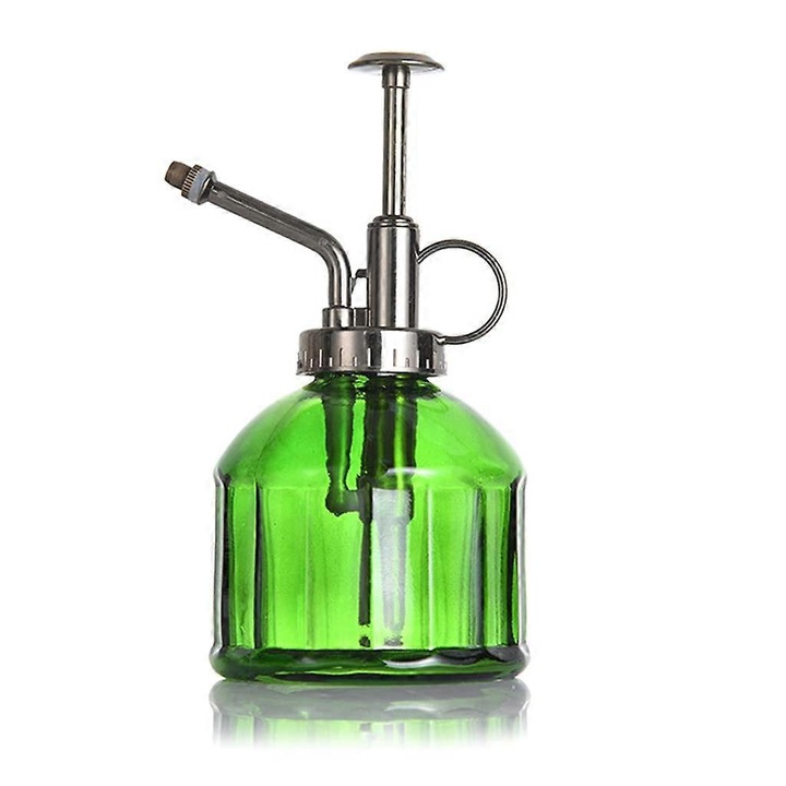 Stropitoare sticla vintage, compacta, metal rezistent, 250ml