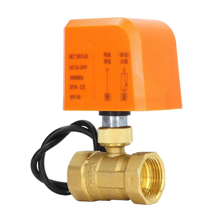 Електрически сферичен кран 2-пътен, месинг, DN25, 12-24V, 6-20W, защита IP54