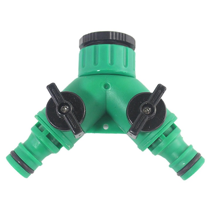Robinet cu 3 cai comutator, ABS, galben-gri-verde, 4"