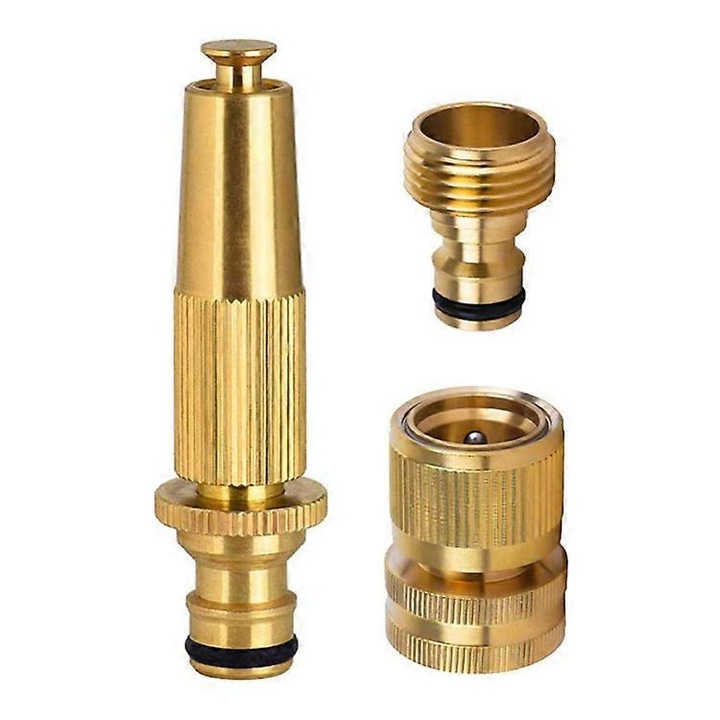 Set 4 conectori rapizi alama 3/4 inch pentru furtun gradina, pistol stropit reglabil, solid, 105g