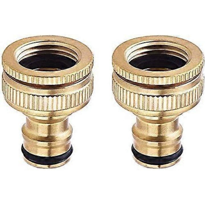Conector furtun gradina 3/4 inch, alama, dublu etans, set 2 buc