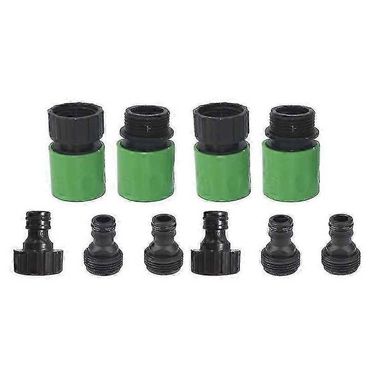 Set conectori furtun gradina plastic 3/4 inch negru verde 5x3.4x3.4cm 10 piese