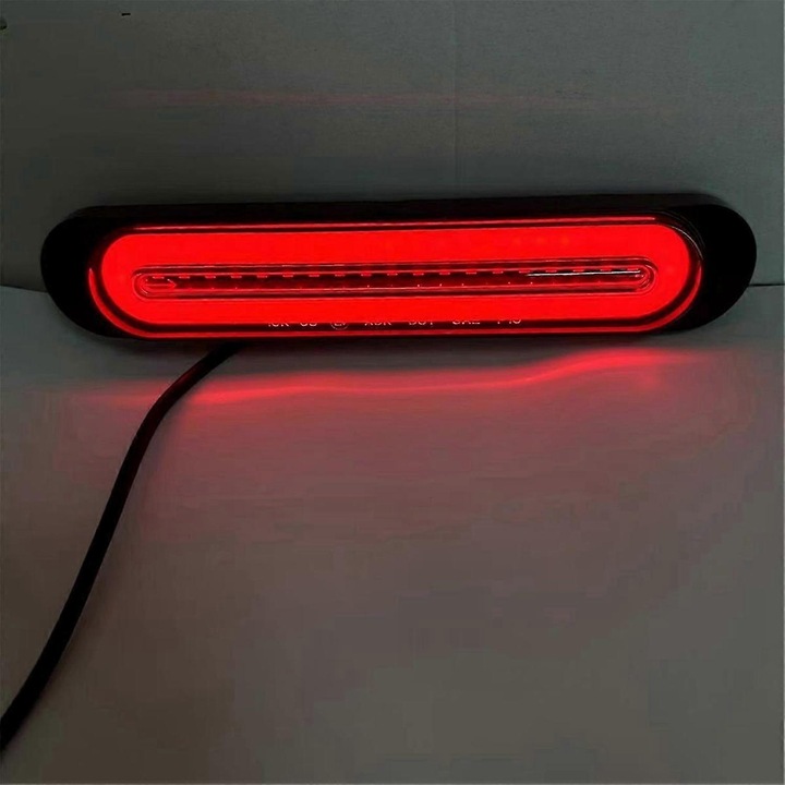 Lumina spate auto LED 68 LED-uri, semnal dinamic, negru fumuriu, 20.6x4.5cm