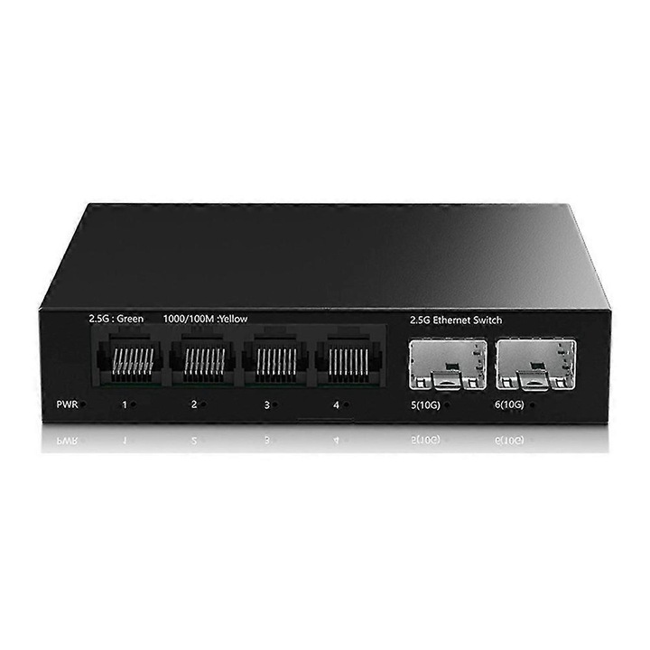 Switch Ethernet 2.5G 4 port 10GbE SFP+ fekete 20x10x3cm