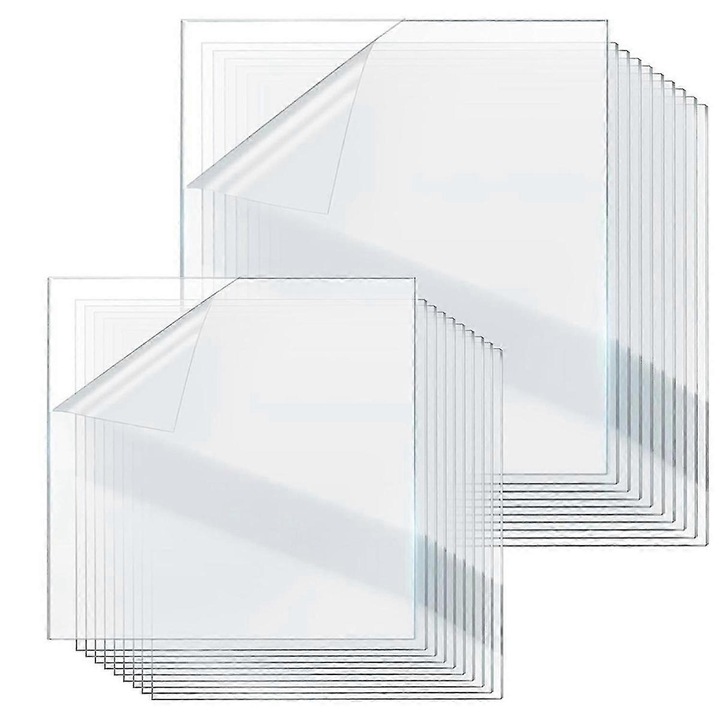 Set lentile transparente protectie sudura 3350, PVC, 4.5x5.25x0.04cm si 3.53x3.73x0.04cm, set 20 buc
