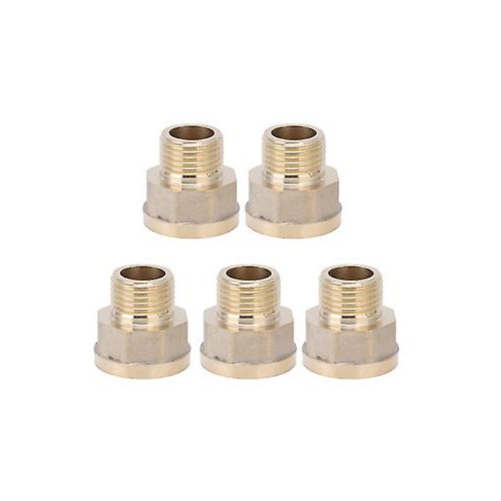Set 5 adaptoare alama, conexiune G3/4 filet femel-G1/2 filet masculin, 31mm