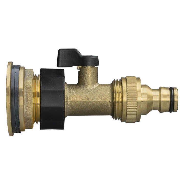 Robinet din alama pentru rezervor apa, adaptor 3/4" BSP, conexiune rapida, etans, exterior