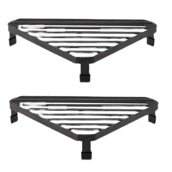 Suport triunghiular pentru oale, negru, 2 buc, 15x15x15cm