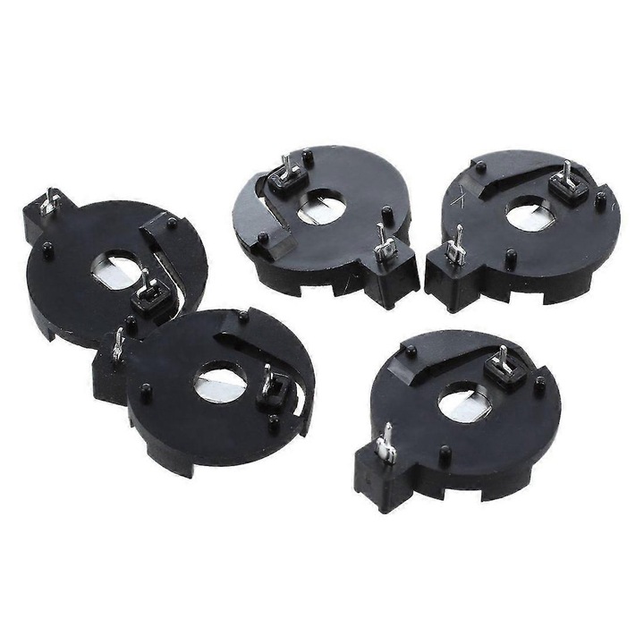 Suport baterie buton 5 buc negru 23x8mm pentru CR2032 2025 2016