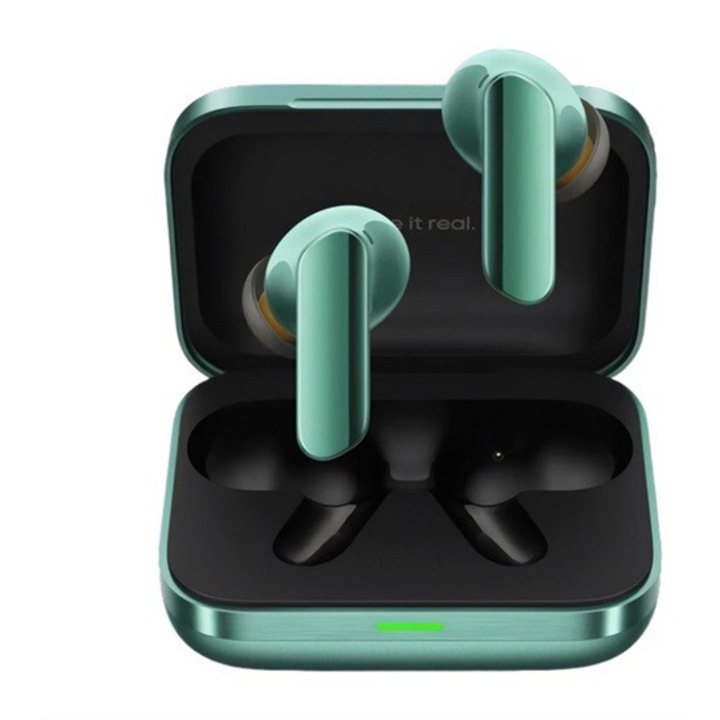 Realme Buds Air 7 Pro Bluetooth слушалки стерео, v5.4, TWS, микрофон, активно шумопотискане, IP55 + кутия за зареждане, тъмнозелени