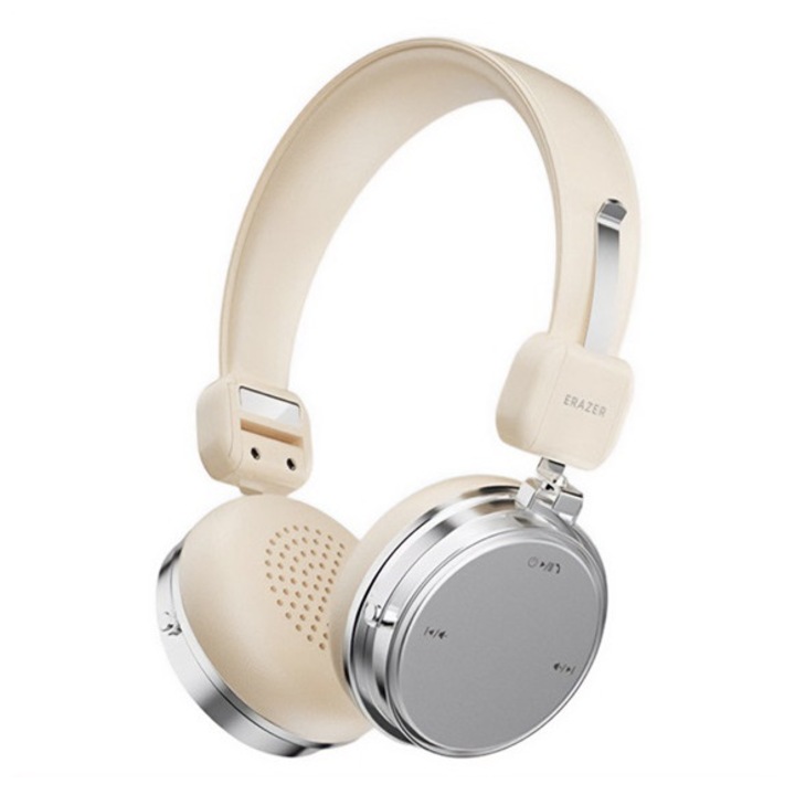Lenovo erazer r1 bluetooth fejhallgató sztereo, v5.4, mikrofon, zajszűrő, összehajtható, bézs