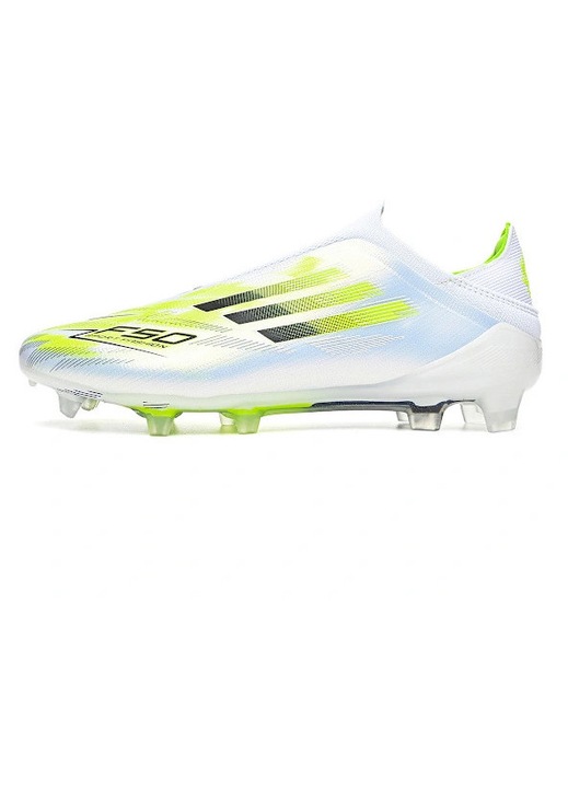 Ghete de fotbal unisex, elita, fara sireturi, verde deschis, pentru teren ferm
