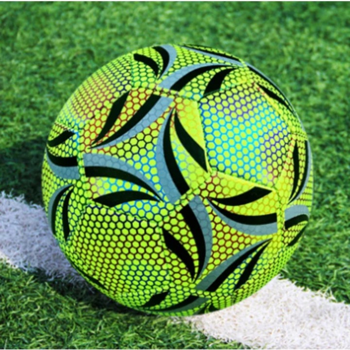 Fényvisszaverő, világító, tartós futball labda, 5-ös méret, többszínű