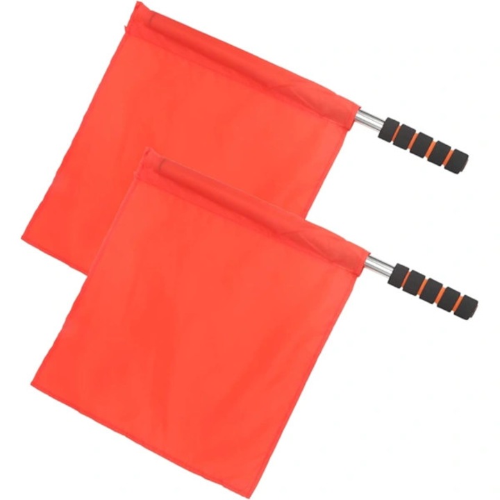 Steag arbitru sport, rosu, maner burete, 45x30cm