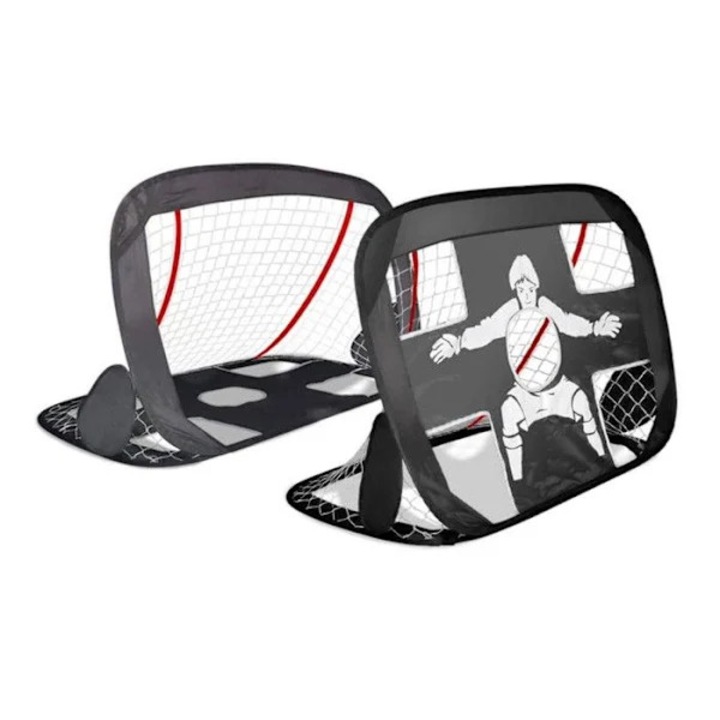 Poarta fotbal pliabila 2 in 1, 120x90x80cm, negru alb