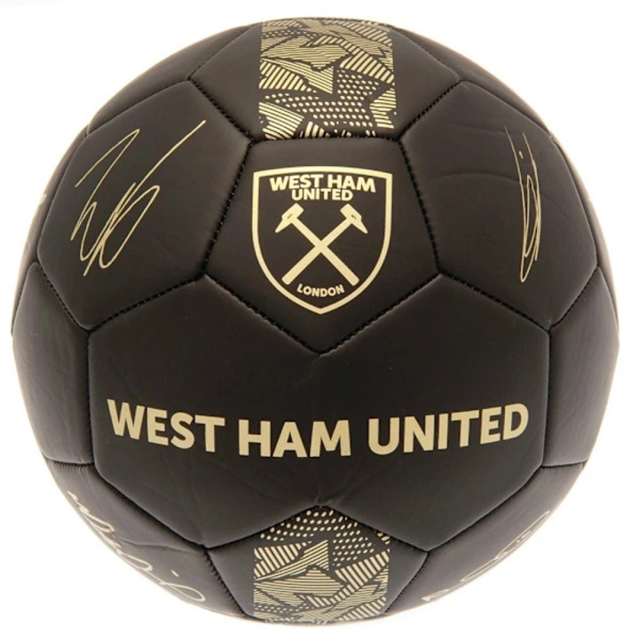 Focilabda, West Ham United, Phantom Signature, fekete-arany, 5-ös méret