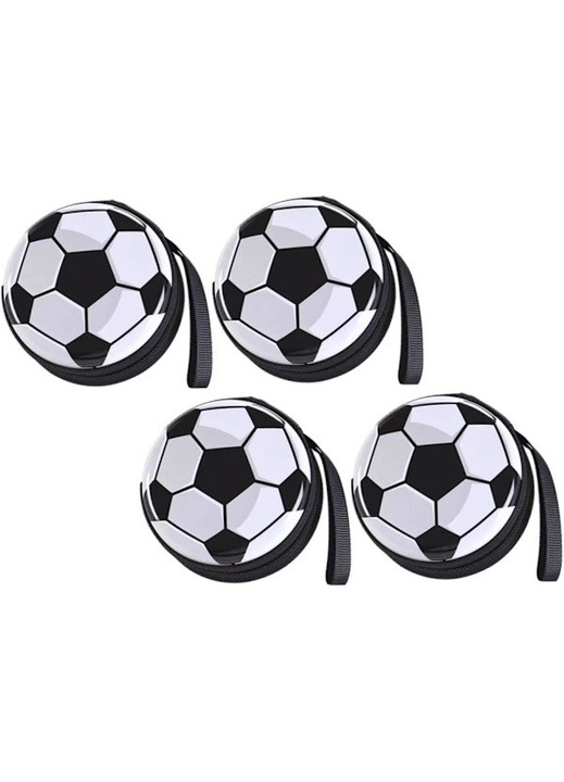 Set 4 portofele model fotbal, rotunde, multicolor, mici