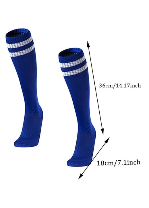Sosete sport copii, lungi, bumbac gros, albastru, 5-12 ani