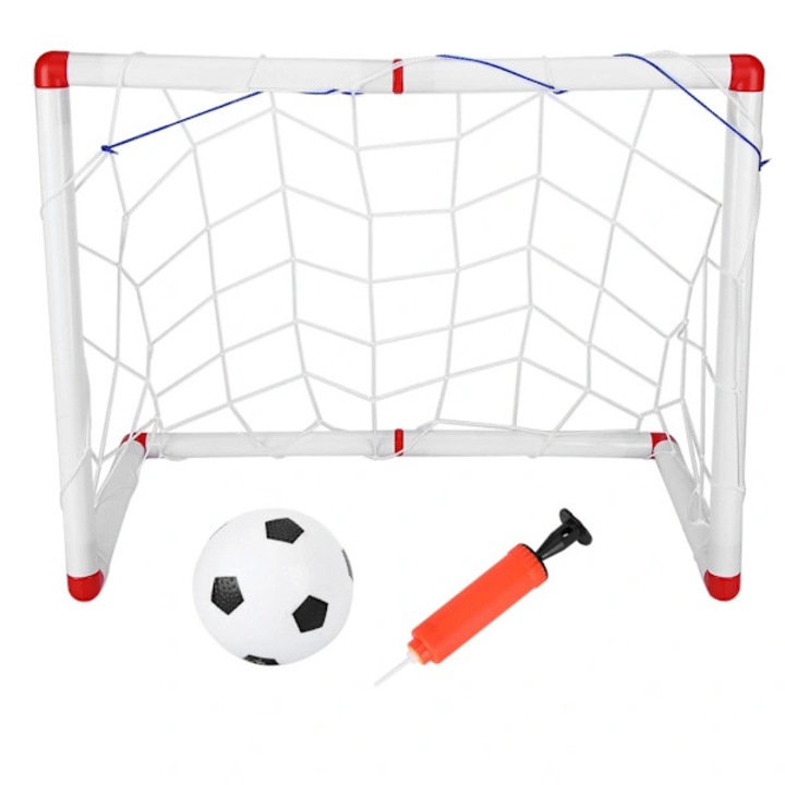 Poarta de fotbal pentru copii, set cu plasa, pompa si minge, plastic si cauciuc, 86x40x55cm