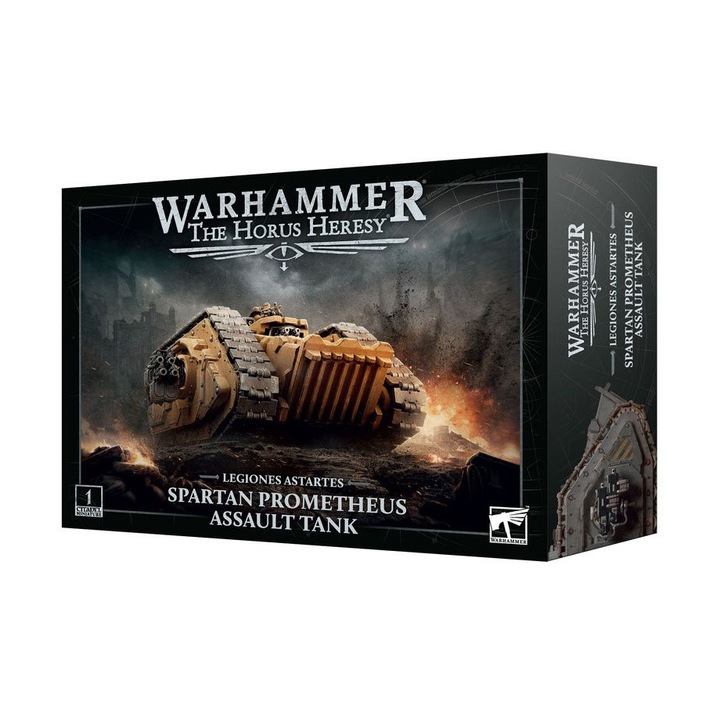 Warhammer Horus Heresy játékkiegészítő, Spartan Prometheus Assault Tank, Games Workshop, összeszerelhető modell, szürke
