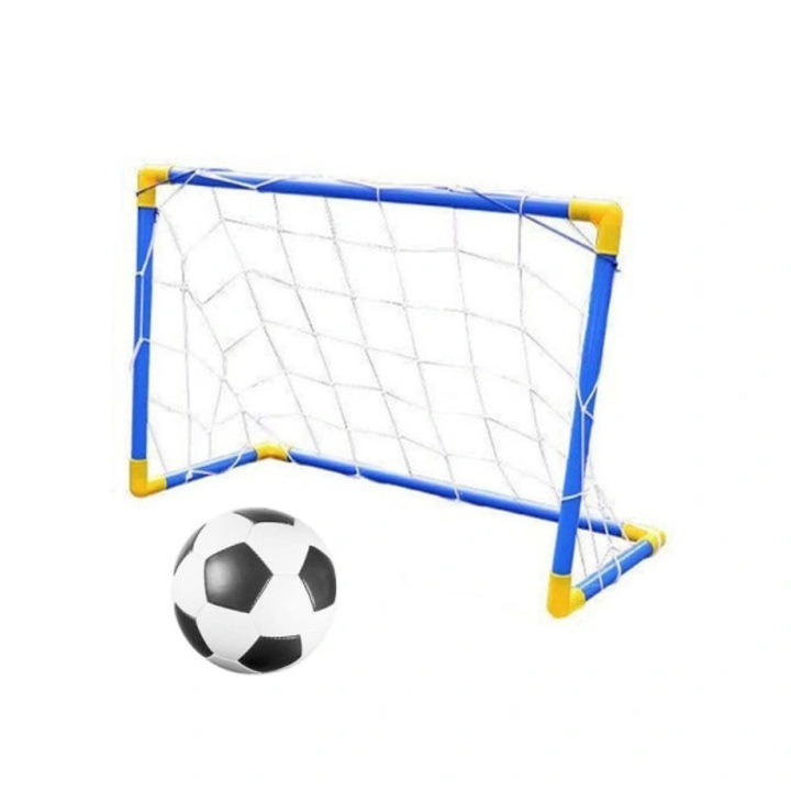 Set mini poarta fotbal copii, albastru, 60x41cm, portabil