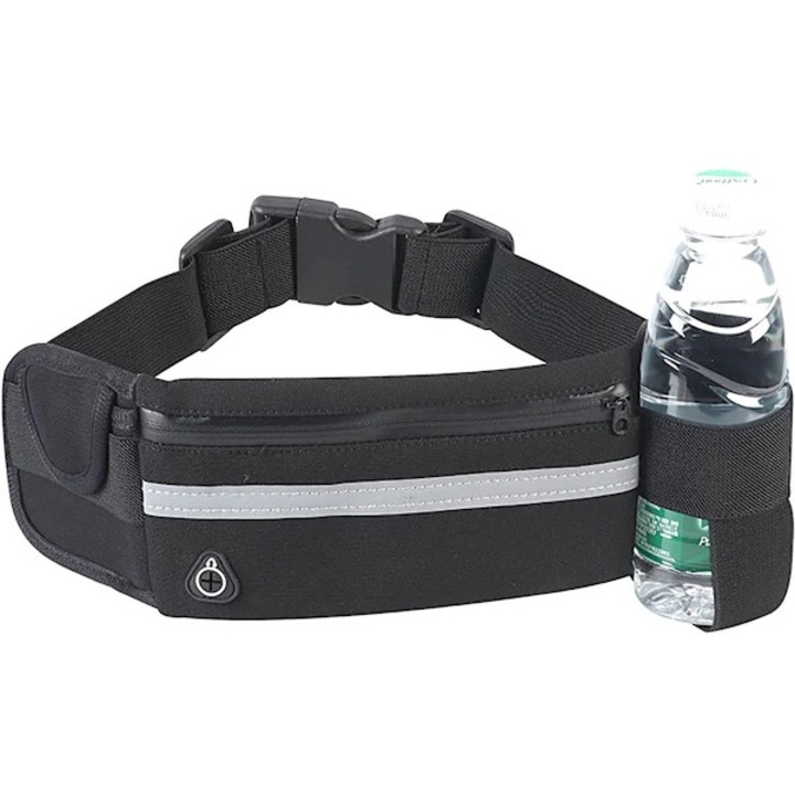 Borseta sport neagra impermeabila 19x9.9cm set 3 buzunare