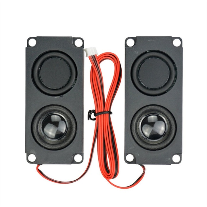 Kompakt négyzet alakú hangszórókészlet, 2 db, fekete, 8ohm, 5W, 800mm