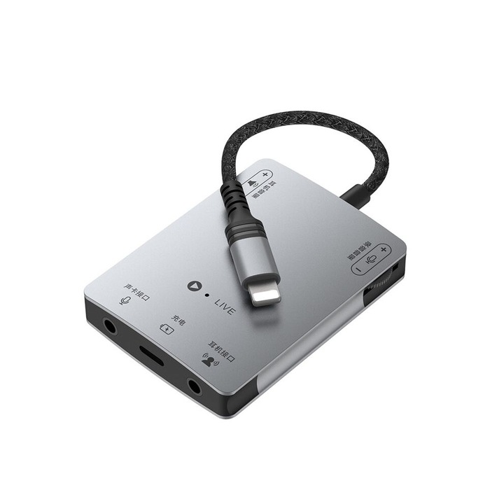 USB Type-C élő audio konverter, alumínium, 3.5mm, 16cm