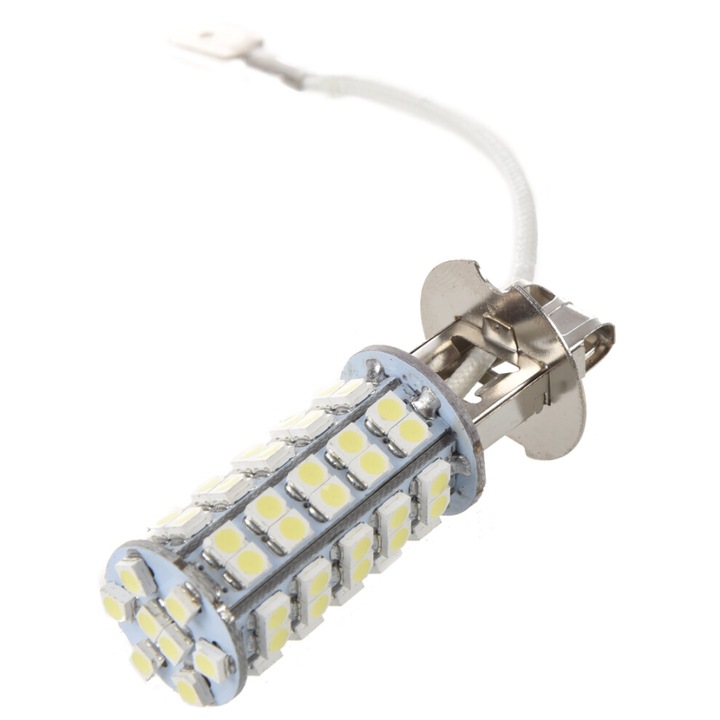 Комплект 2 Автомобилни крушки H3 LED 68 SMD Бели 12V 59x23x23mm