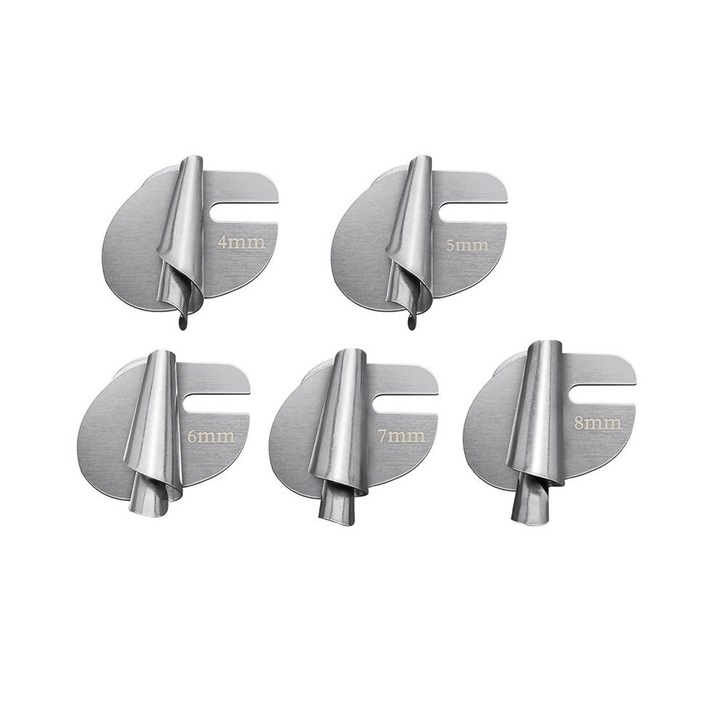 5 darab fém szegőtalp, 4x5x6x7x8mm, ezüst